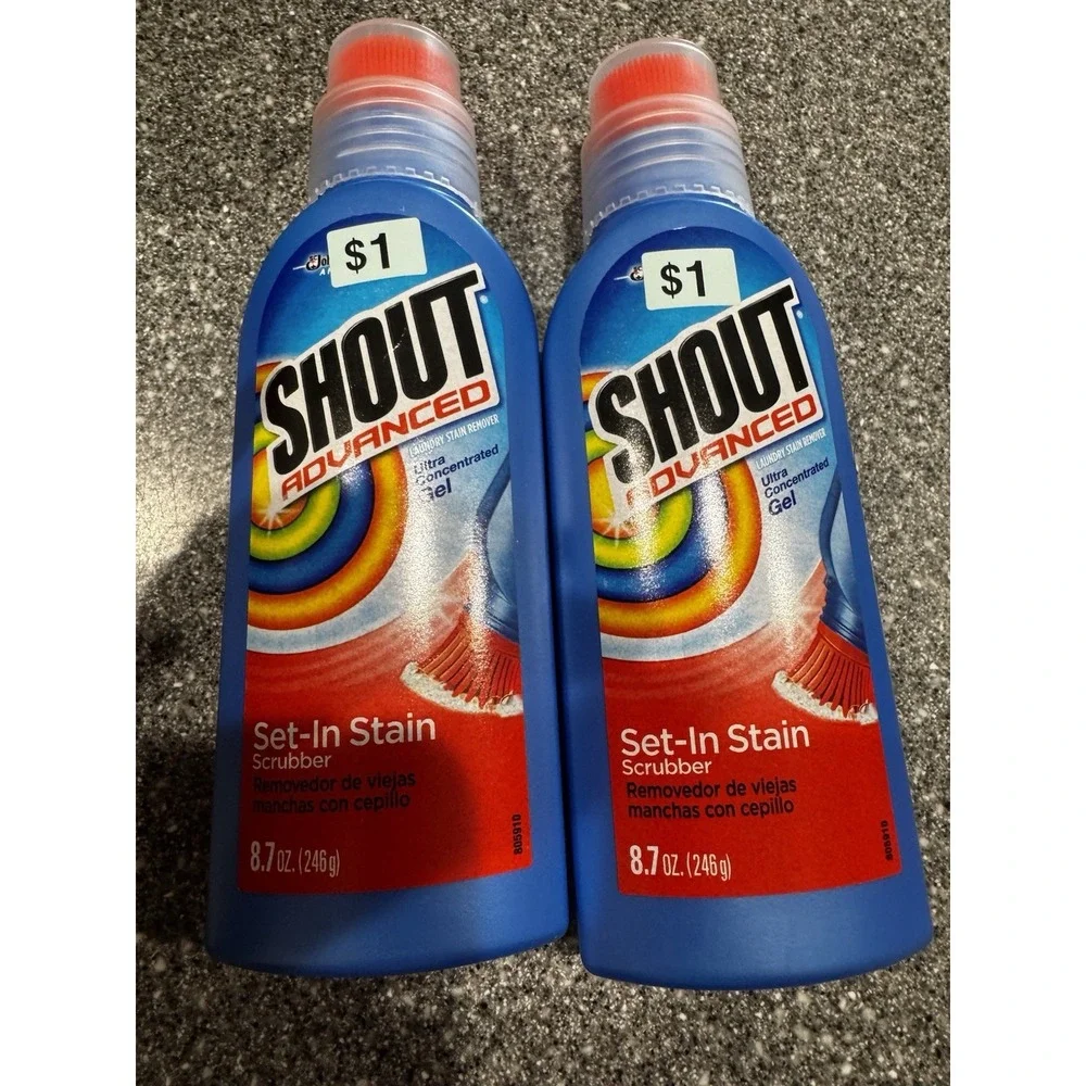 Shout Advanced Stain Remover, Ultra Concentrated Gel Scrubber Brush - 8.7 Oz A1